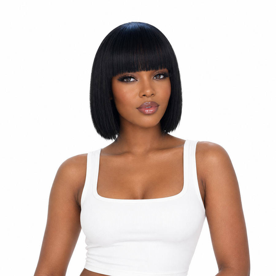 CARDI wig on model — AVH Extensions