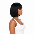 CARDI wig side view on model — AVH Extensions