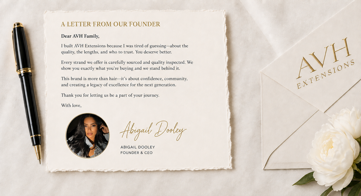 A letter from AVH founder Abigail Dooley beginning Dear AVH Family