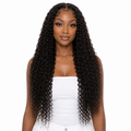 Mermaid Wave 5x5 Wig on a model, closer crop
